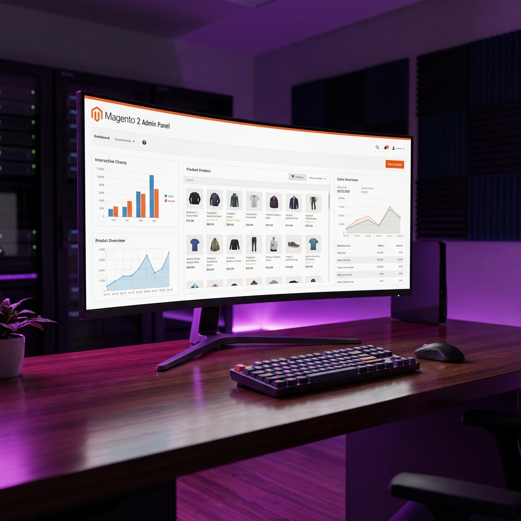 Magento 2 Dashboard showing technical SEO health and performance metrics